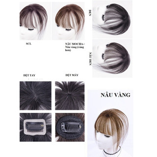 Tóc giả mái thưa 3D tóc thật 100%
