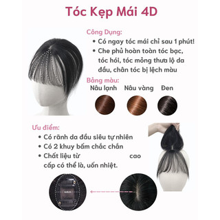 Tóc giả mái thưa 3D tóc thật 100%