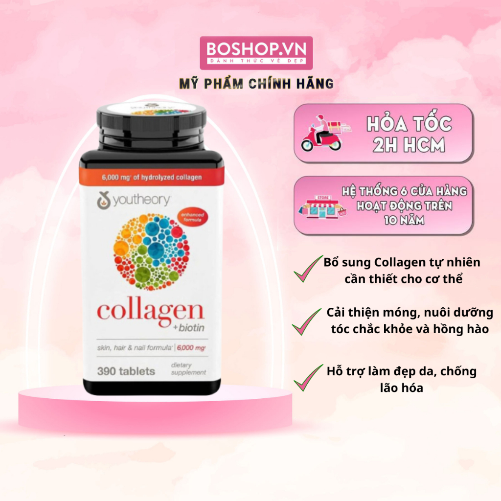 Viên Uống Youtheory Collagen 390 Viên