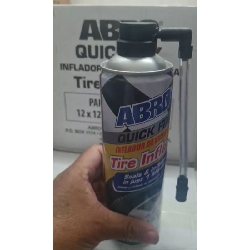 Chai Keo Bơm Tự Vá Vỏ Xe Ô Tô - Xe Máy ABRO QUICK FIX 340g