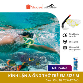 Kính lặn trẻ em (kèm ống thở) size M Fashy nhập khẩu từ Đức, đạt tiêu chuẩn chất lượng Châu Âu, cho bé từ 6-12 tuổi
