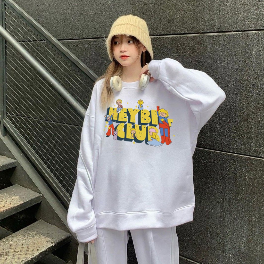 Áo Sweater Dài Tay HS32 Nam Nữ HALEY Unisex Form Rộng Phong Cách Ulzzang Nỉ Bông - Nỉ Lông Cáo Dày Dặn Ấm Áp