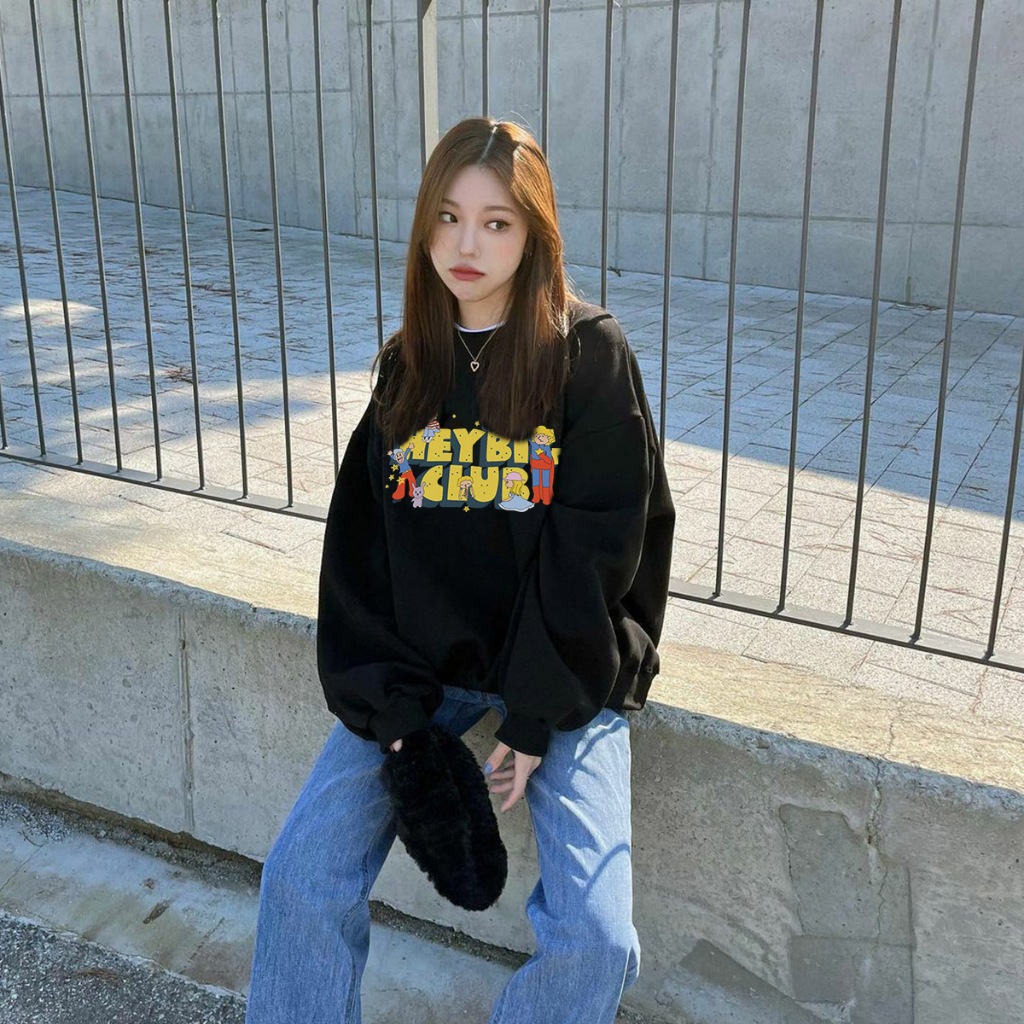 Áo Sweater Dài Tay HS32 Nam Nữ HALEY Unisex Form Rộng Phong Cách Ulzzang Nỉ Bông - Nỉ Lông Cáo Dày Dặn Ấm Áp