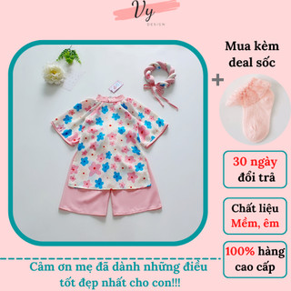 Áo Dài Bé Gái Cao Cấp VY DESIGN, Áo Dài Cách Tân Cho Bé Hoa Đào, Váy Tết, Đầm Đầy Tháng, Áo Dài Mẹ Và Bé