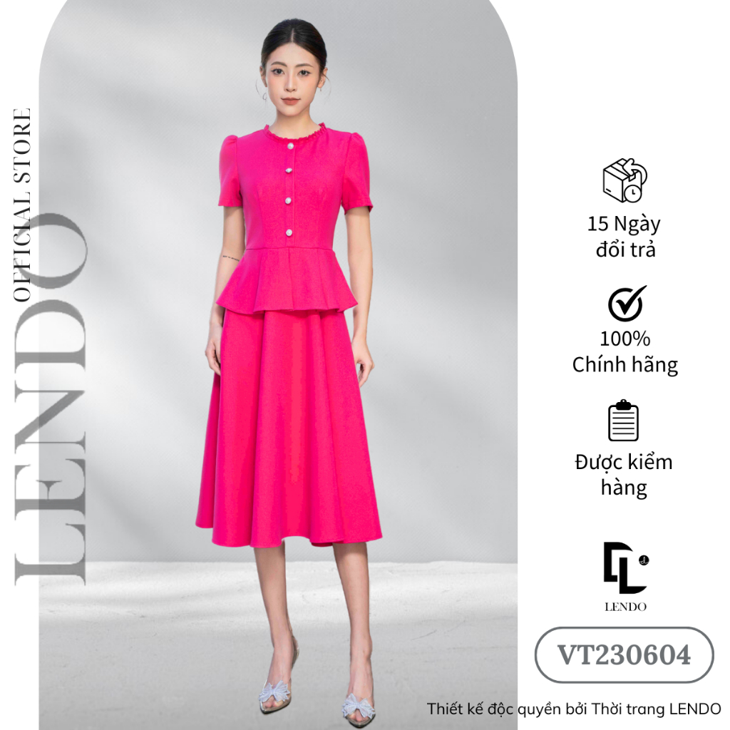 Đầm Peplum Cúc Ngọc LENDO VT230604