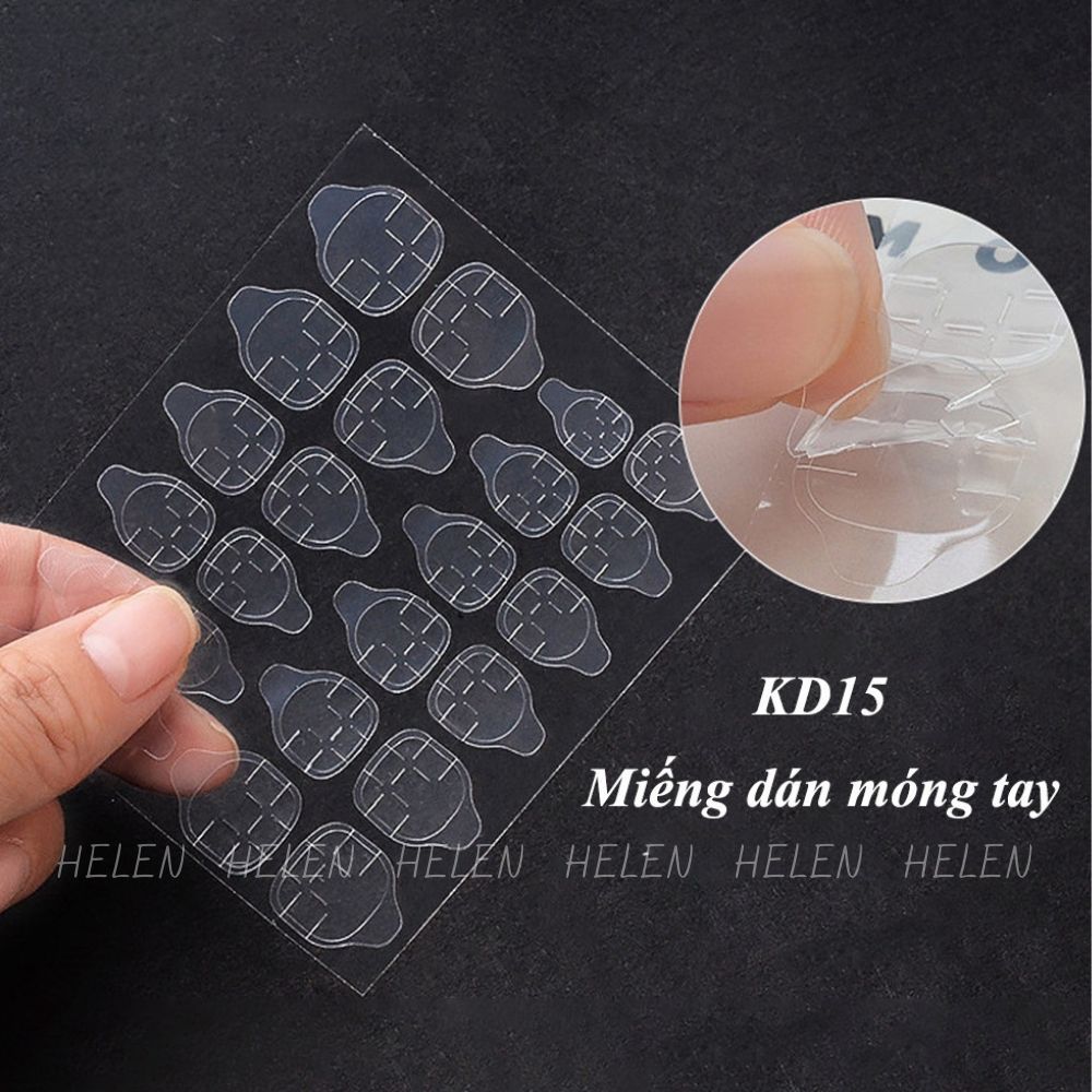 Set 24 miếng dán nail box Helen keo dán móng giả 2 mặt keo gắn móng giả