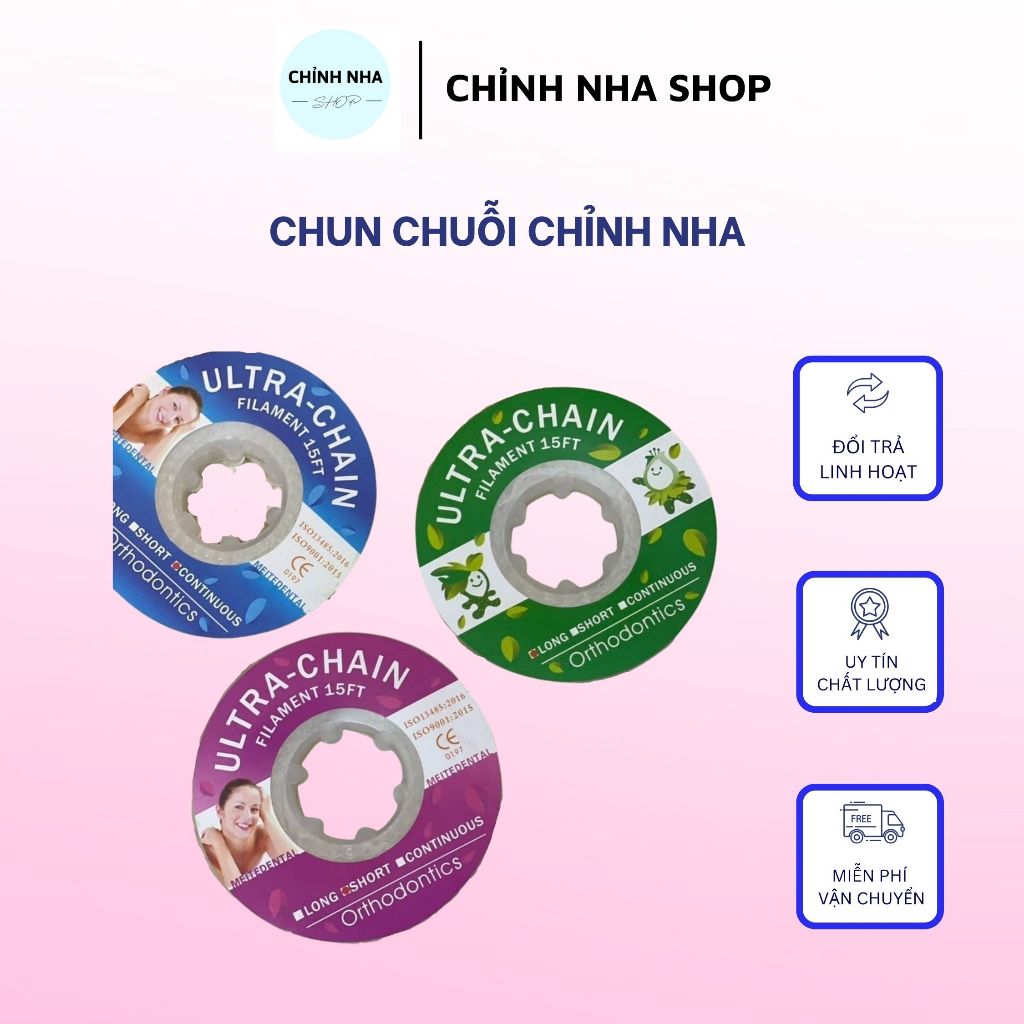 Chun chuỗi chỉnh nha dùng trong nha khoa, khả năng kháng nhiễm màu và đàn hồi tốt