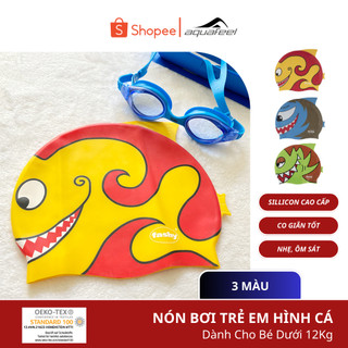 Nón bơi trẻ em nhập khẩu từ Đức Fashy dành cho bé dưới 10 tuổi chất liệu silicon cao cấp, mềm hình cá
