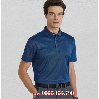 Áo polo pierre cardin xanh kẻ cổ