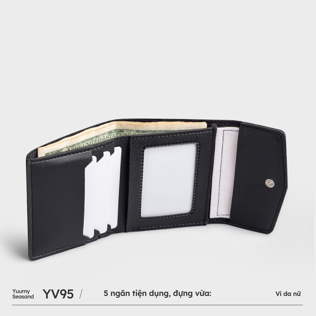 Ví da nữ thiết kế nắp bo viền Yuumy Seasand YV95
