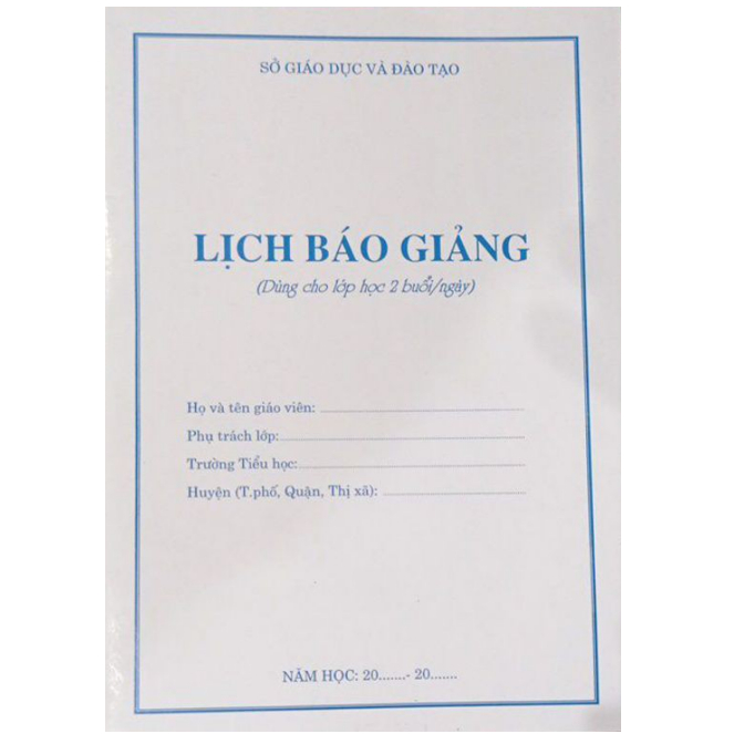 Sách - Lịch báo giảng cấp 1 ( dành cho lớp học 2 buổi trên ngày )