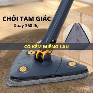 Cây chổi lau nhà thông minh tự vắt đa năng hình tam giác, hỗ trợ lau trần nhà, cửa sổ, sàn nhà, lau kính xoay 360 độ