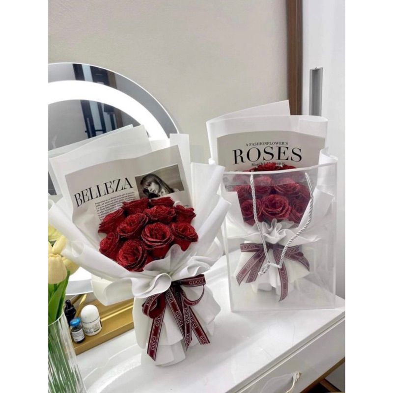 Hoa nhũ bó 10bong y hình