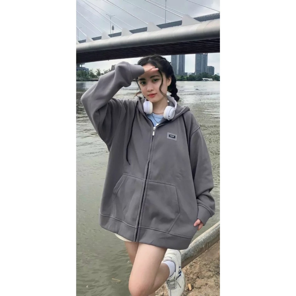 Áo Hoodie Tay Dài Lót Nhung Dày Dặn Thêu Họa Tiết Thời Trang Xuân Đông