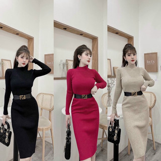 VÁY BODY LEN DÀI TAY hàng QCcc chuẩn loại 1 dày đẹp