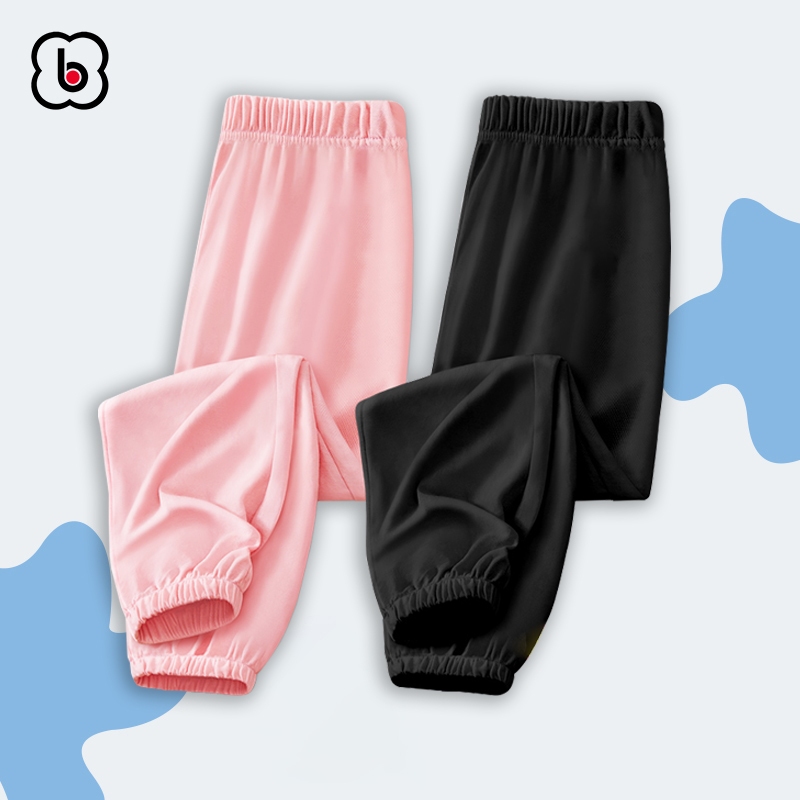 Quần dài cho bé BabyloveGO quần dài thun trơn dáng jogger thể thao năng động QTD01