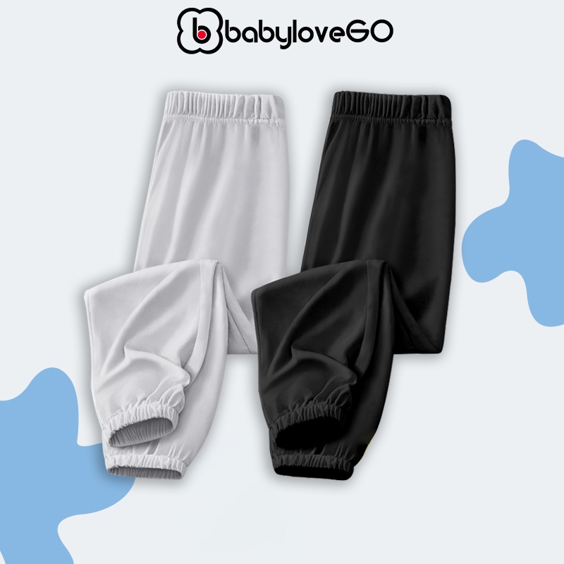 Quần dài cho bé BabyloveGO quần dài thun trơn dáng jogger thể thao năng động QTD01