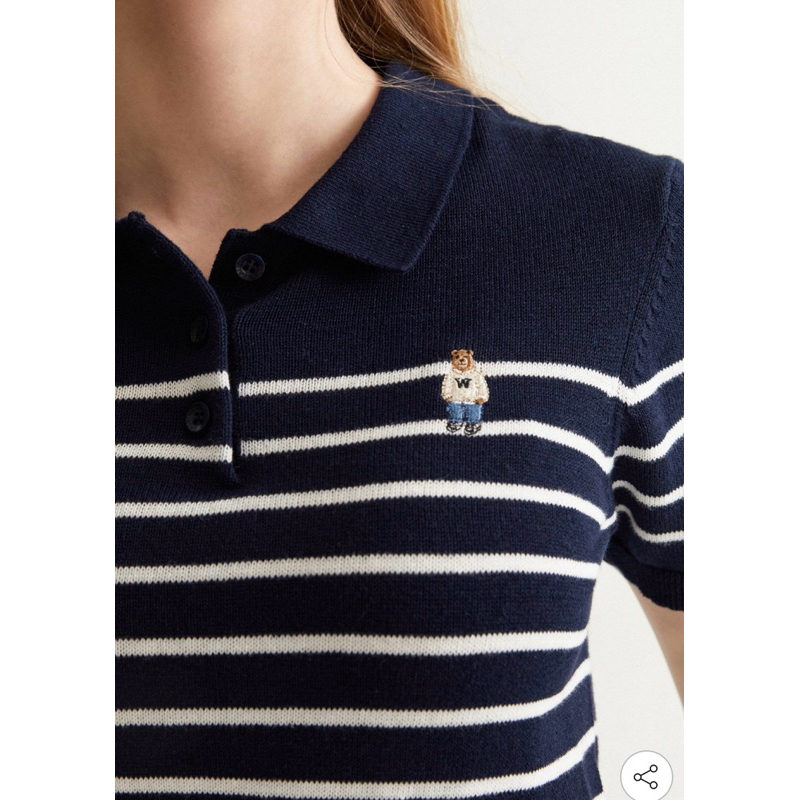 Áo polo len cộc gấu Whoau chuẩn authentic