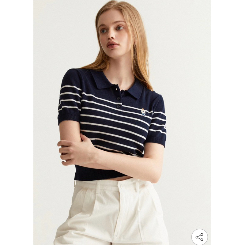 Áo polo len cộc gấu Whoau chuẩn authentic