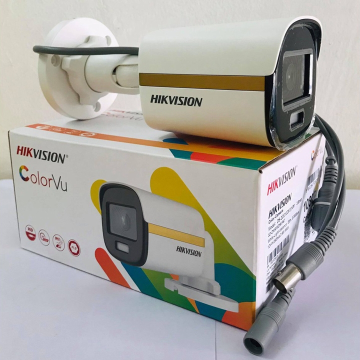 Camera Có màu ban đêm colorvu có míc thu âm HIKVISION 2MP DS-2CE10DF3T-FS -hàng chính hãng