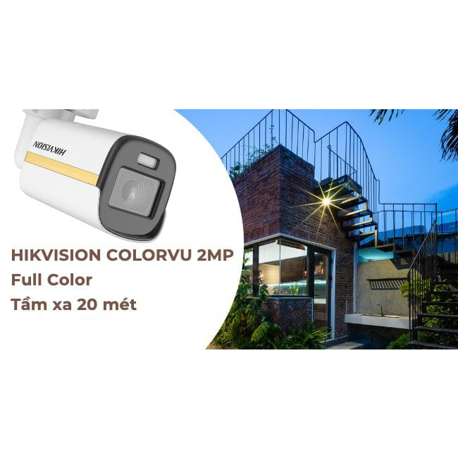 Camera Có màu ban đêm colorvu có míc thu âm HIKVISION 2MP DS-2CE10DF3T-FS -hàng chính hãng