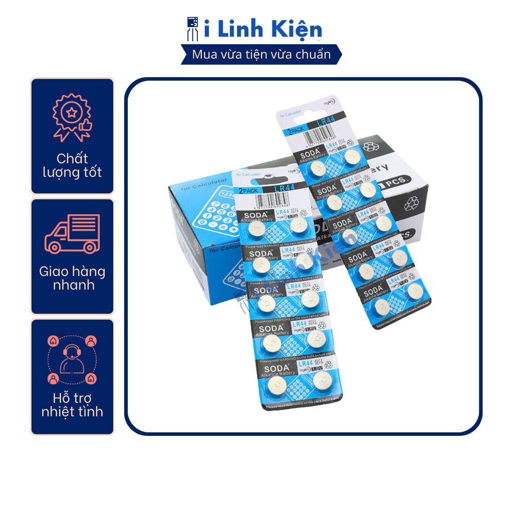 Pin AG13/LR44/A76/SR44W/GP76A/357 Alkaline chính hãng chất lượng