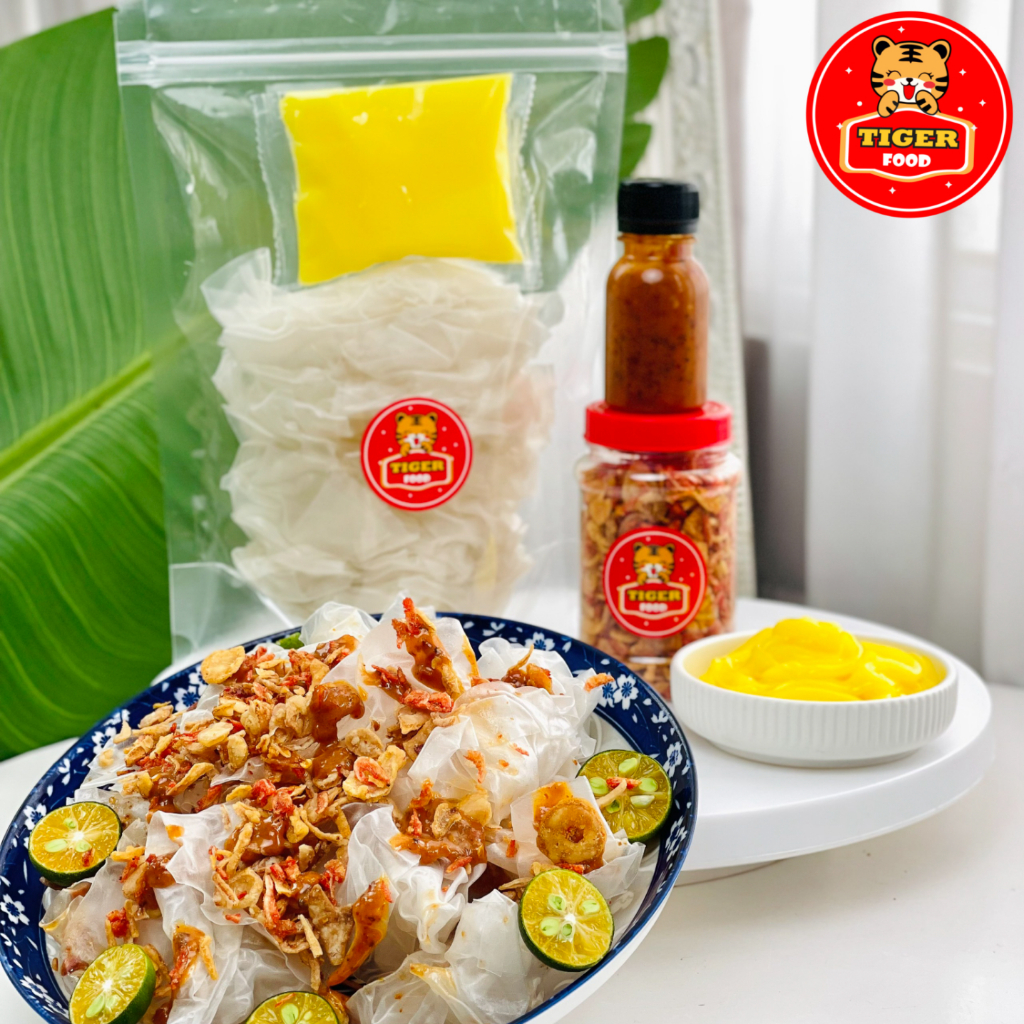 Combo Bánh tráng muối siêu cay TIGER FOOD Bánh tráng phơi sương vò + muối ruốc hành phi + bơ béo + muối siêu cay