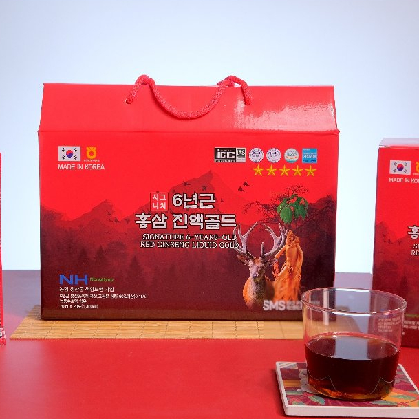 Nước Hồng Sâm Nhung Hươu Nonghyup Hàn Quốc Hộp Xách 20 gói x 70ml