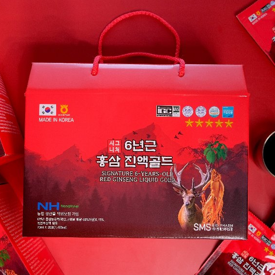 Nước Hồng Sâm Nhung Hươu Nonghyup Hàn Quốc Hộp Xách 20 gói x 70ml