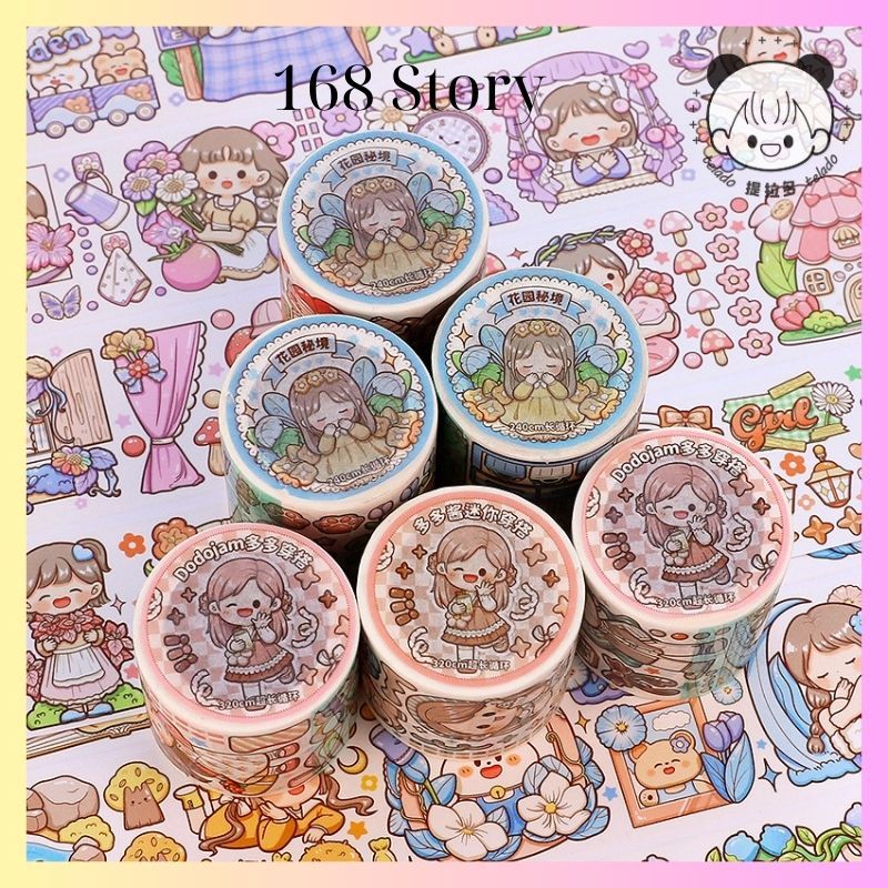 Cuộn Sticker Cute Tròn Dài 3 Mét Trang Trí Sổ