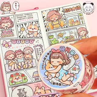 Cuộn Sticker Cute Tròn Dài 3 Mét Trang Trí Sổ