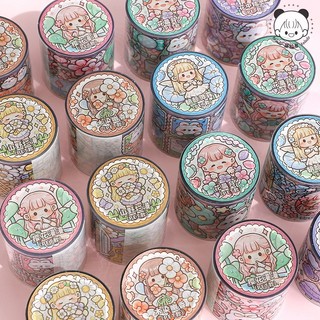 Cuộn Sticker Cute Tròn Dài 3 Mét Trang Trí Sổ