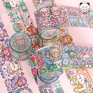 Cuộn Sticker Cute Tròn Dài 3 Mét Trang Trí Sổ