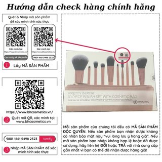 Bộ cọ trang điểm bh cosmetics pretty in pink 10 cây