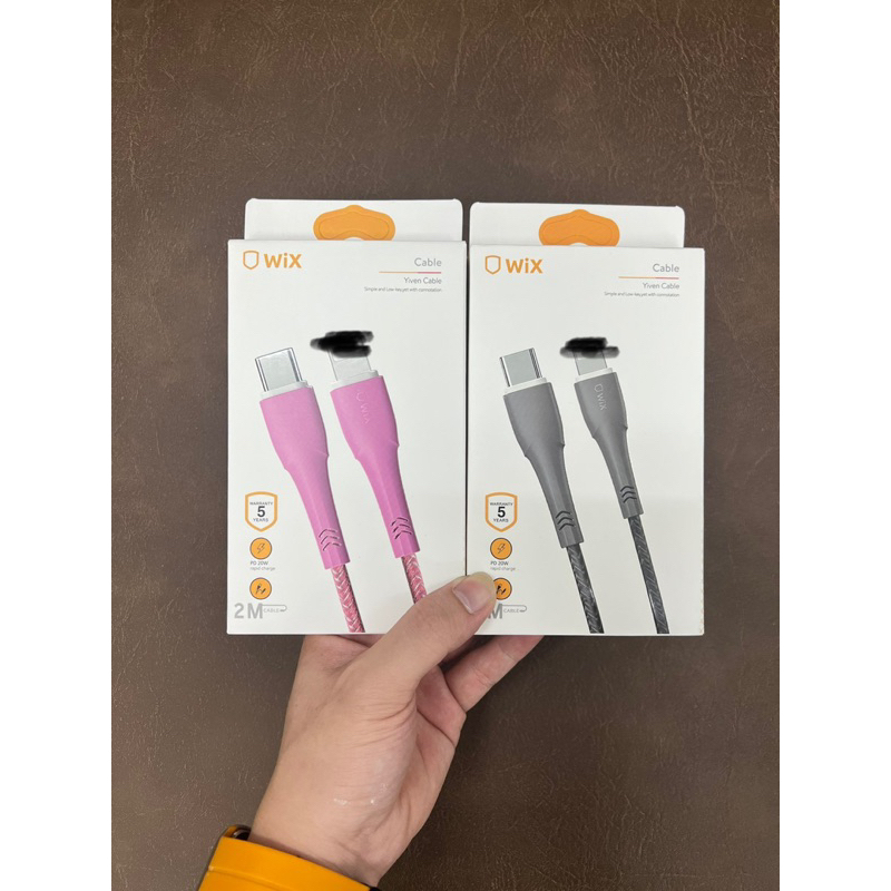Cáp sạc Wix C to L bọc dù hỗ trợ sạc lên đến 27w dài 2m