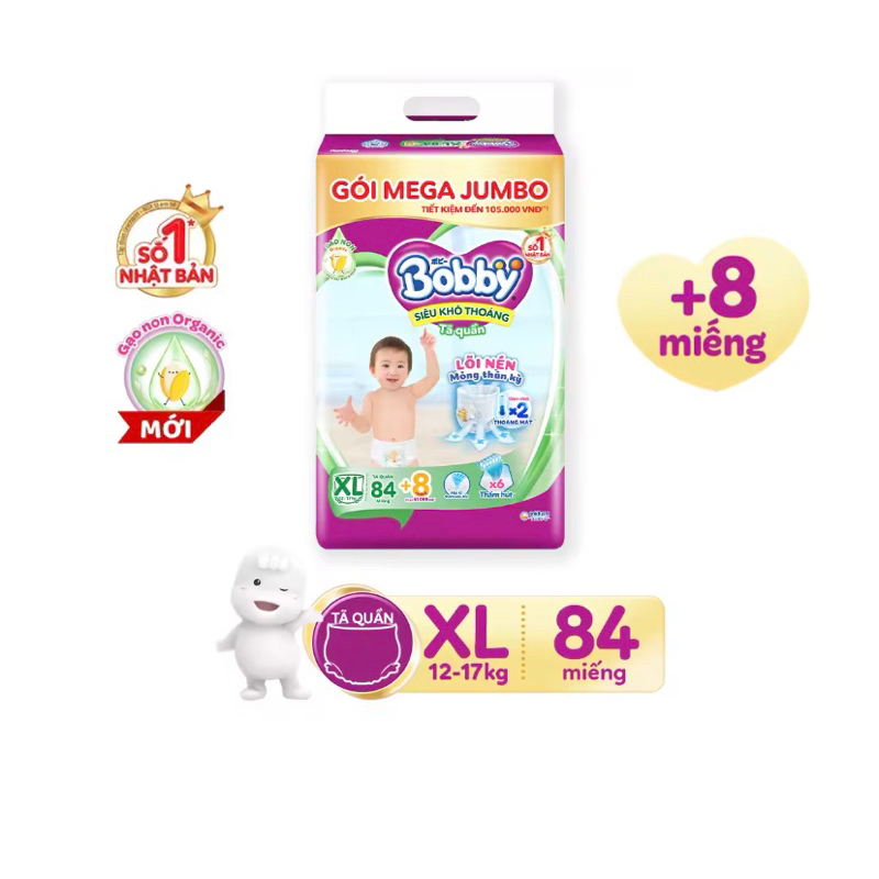 Tả quần Bobby XL84 +8 miếng mẫu mới