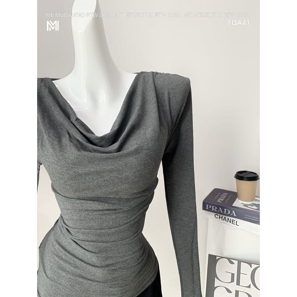 Áo thun chéo dúm tà chéo, vải co giãn thoải mái, dễ mix đồ mặc đi chơi, đi làm | TQA41