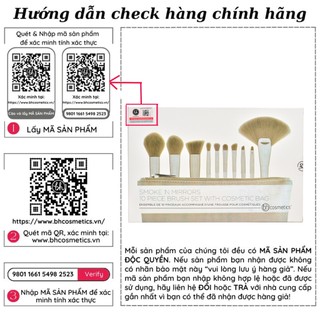 Bộ cọ trang điểm Bh Cosmetics Smoke ‘n Mirrors - 10 Piece Metalized Brush Set