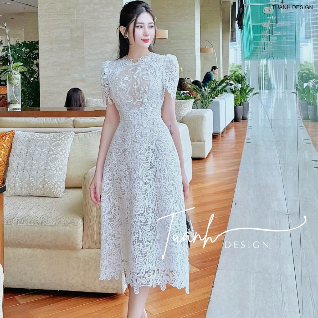 Váy thiết kế dự tiệc sang trọng, nổi bật chất liệu vải Umi (DVC)