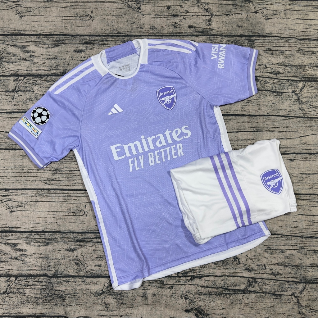 QUẦN ÁO BÓNG ĐÁ CLB ARSENAL-MẪU TÍM 2024-VẢI GAI THÁI CAO CẤP