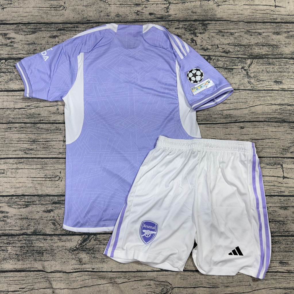 QUẦN ÁO BÓNG ĐÁ CLB ARSENAL-MẪU TÍM 2024-VẢI GAI THÁI CAO CẤP