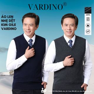 Áo gile nam trung niên VARDINO dệt kim màu xanh màu xám L05 L06