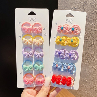 Set 10 Chun Buộc Tóc Gấu Thỏ Hoa Cho Bé