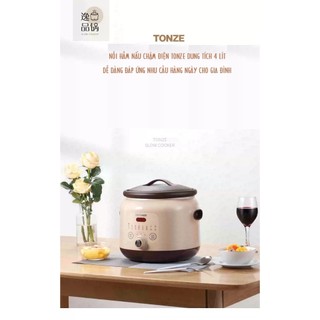 Nồi hầm chậm, nồi nấu chậm đa năng dung tích 4l tonze dgd40-40ezwd
