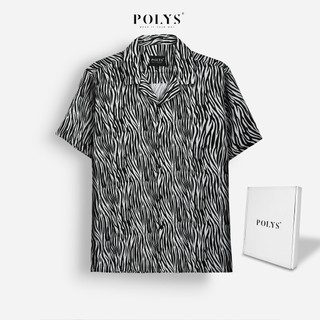 Áo sơ mi nam POLYS Fullbox chính hãng, Lụa Vân Chéo thoáng mát, không nhăn họa tiết SILVER GREY