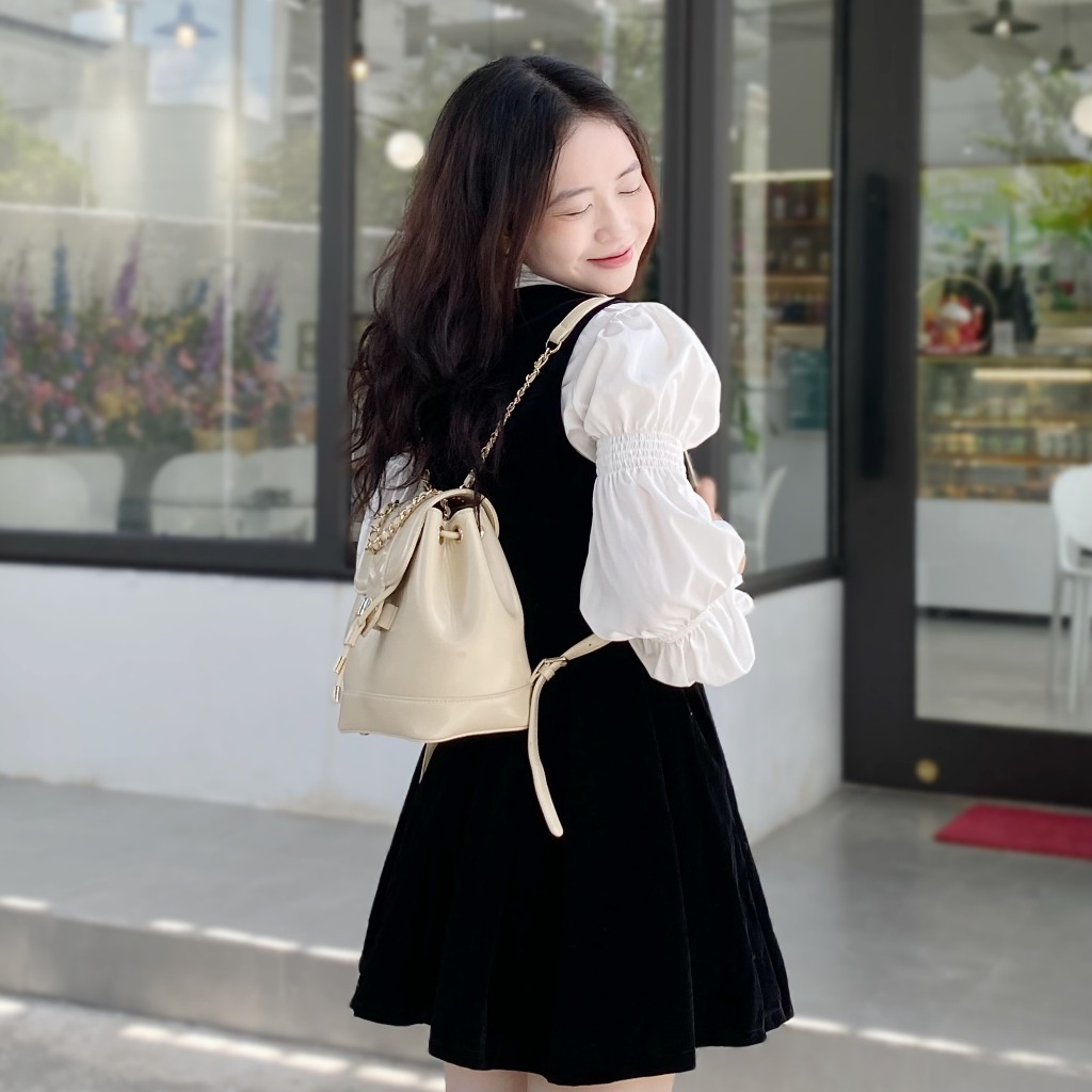 Balo Nữ Mini Thời Trang MICOCAH Phối Dây Xích Phong Cách Hàn Quốc Đi Học Đi Chơi Da Cao Cấp Cực Đẹp MC174