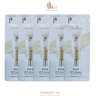 Gói Sample Kem Chống Nắng Chống Nhăn Whoo Vàng Whoo Jin Hae Yoon Wrinkle Sun Cream 1Ml