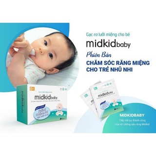 Gạc rơ lưỡi Midkid Baby cho bé sơ sinh , hộp 15 gói