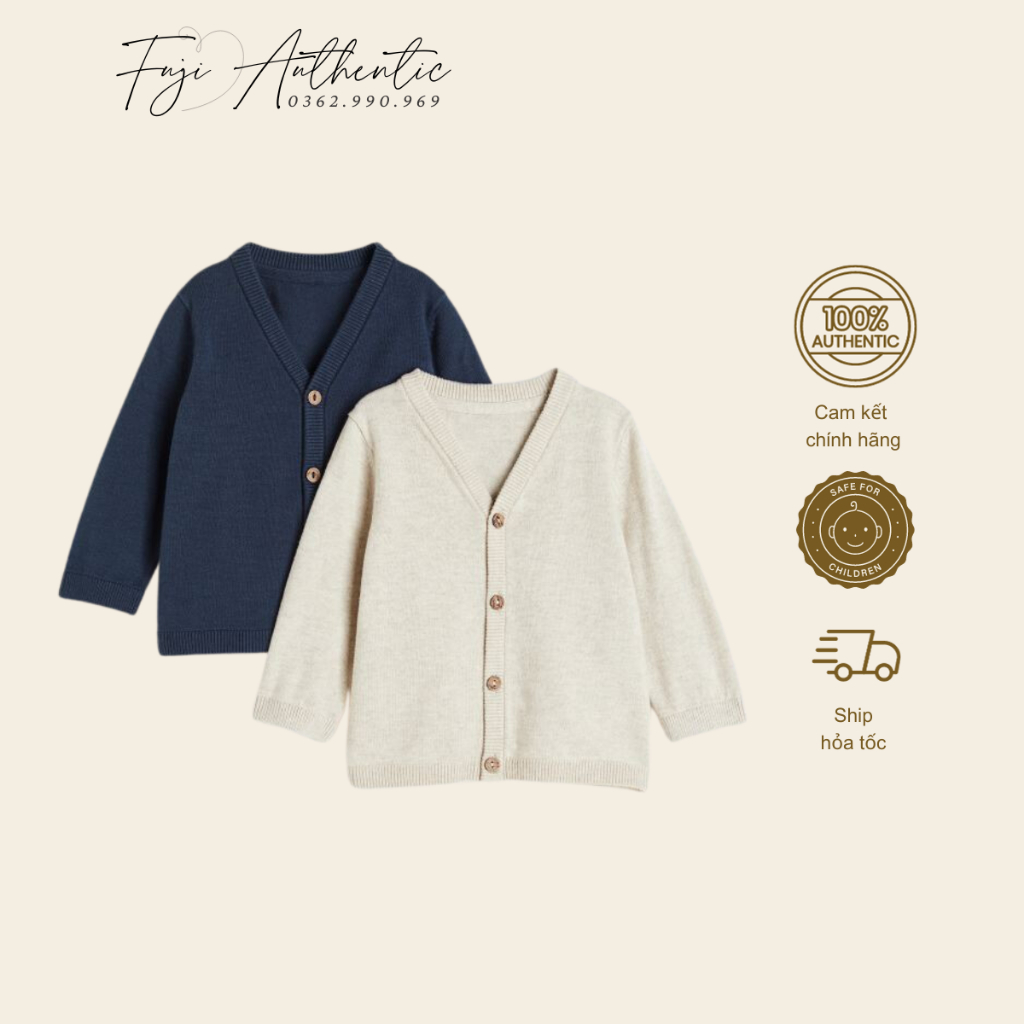 Áo khoác bé trai HM US áo cadigan cho bé 9 tháng 4 tuổi