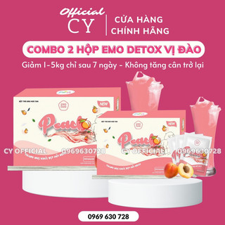 Combo 2 hộp trà đào giảm cân emodetox chính hãng/ giam can an toan hieu qua